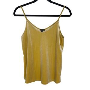 New Ann Taylor XSmall Yellow Velvet Swing Cami Tank Top in Antique Brass VNeck